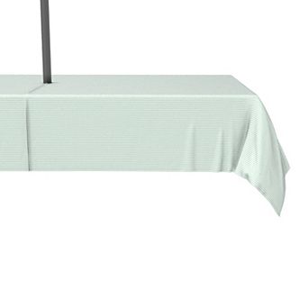 Water Repellent, Outdoor, 100% Polyester, 60x120", Pinstripes, Celadon & White