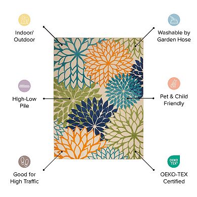 Nourison Aloha Tropical Floral Outdoor Rug