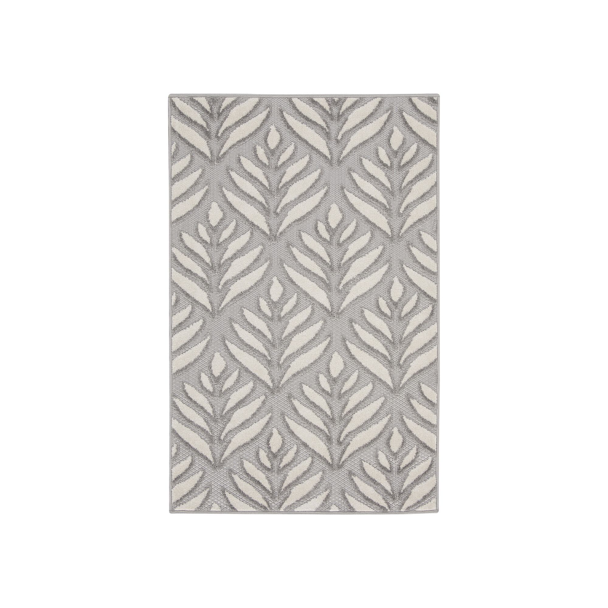 Nourison Aloha Tropical Floral Outdoor Rug, Grey