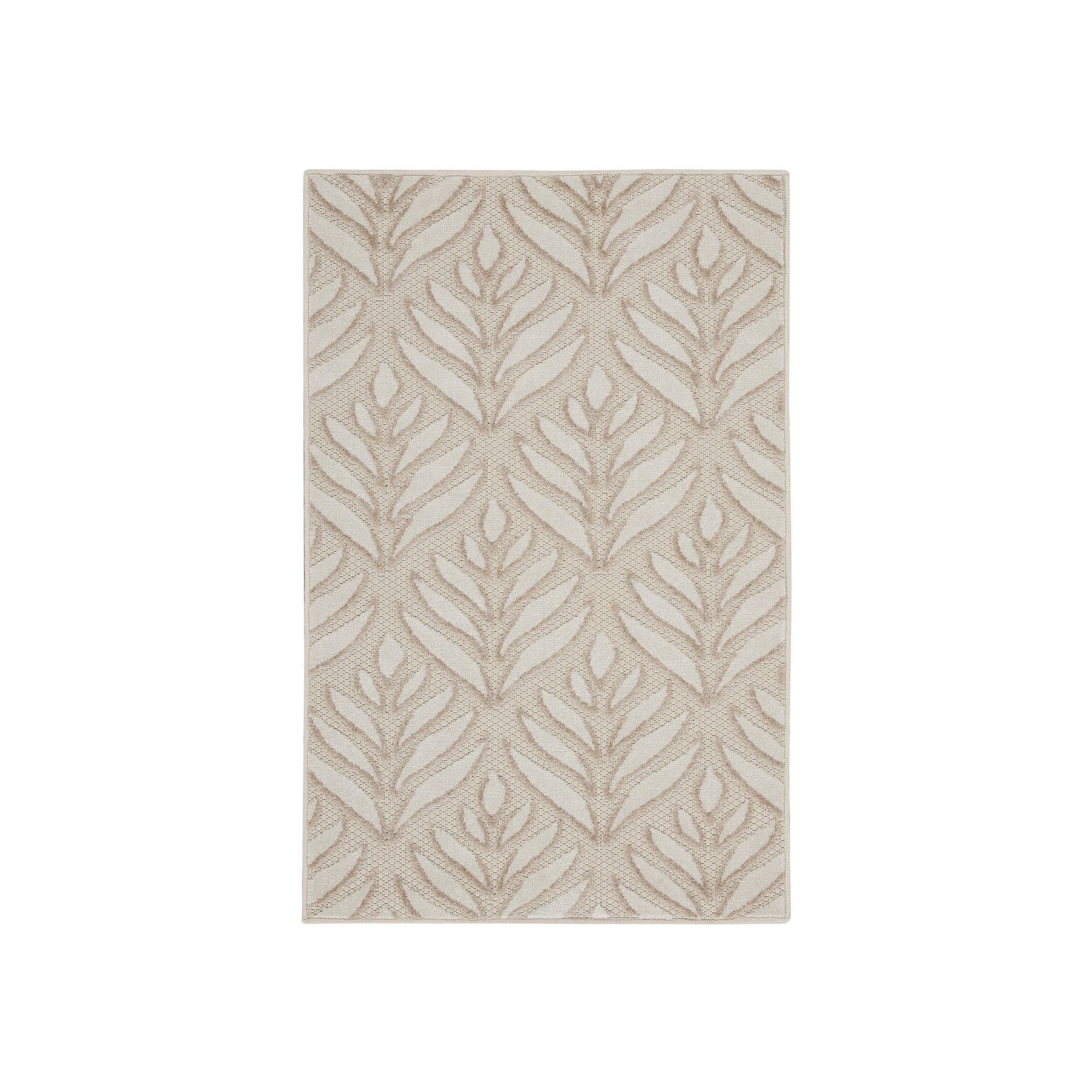 Nourison Aloha Tropical Floral Outdoor Rug, Ivory Grey