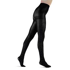 Lechery Women's Criss Cross Lurex Tights (1 Pair) - L/xl, Black