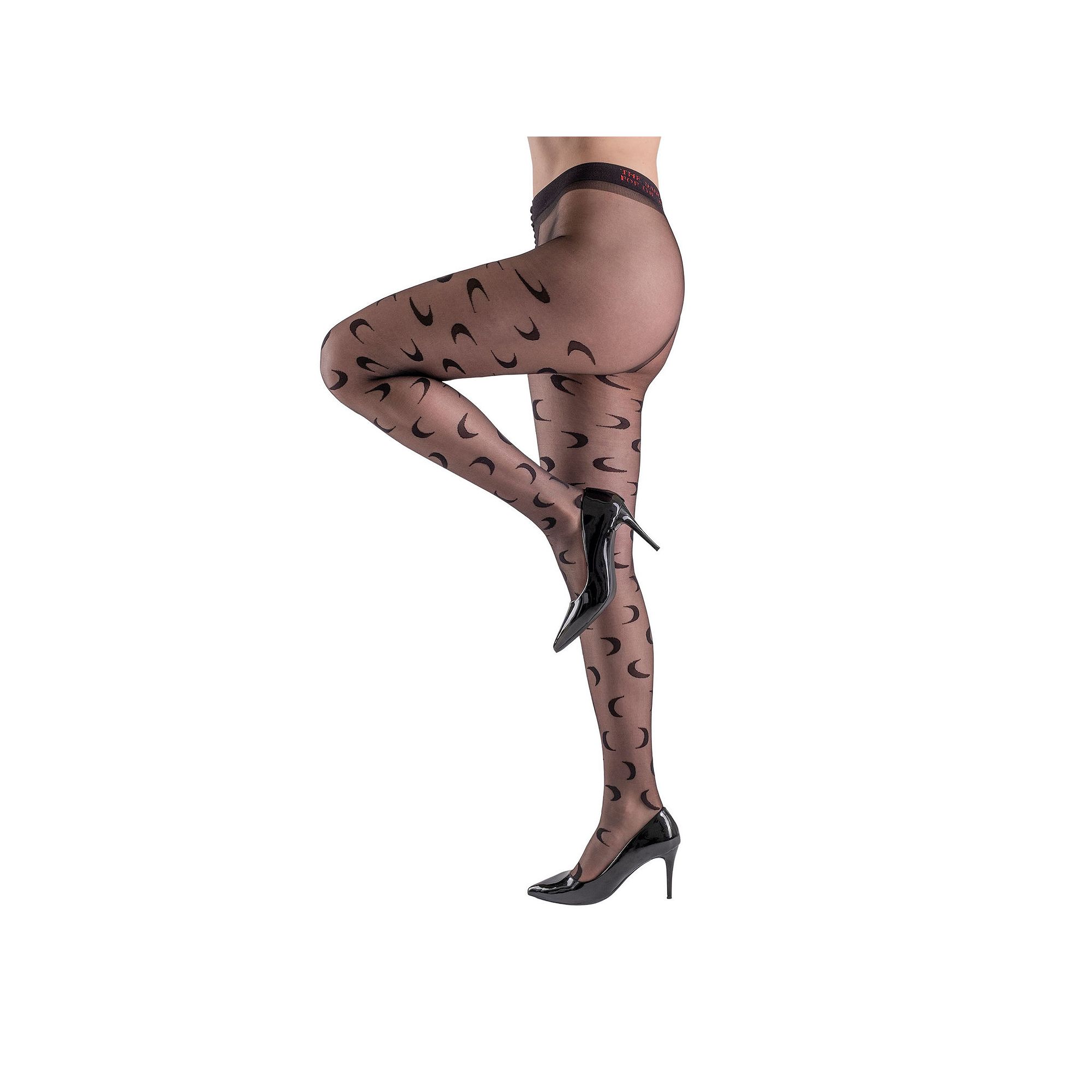 LECHERY® Moon Print 1 Pair of Tights, Womens, Size: Small-Medium, Black