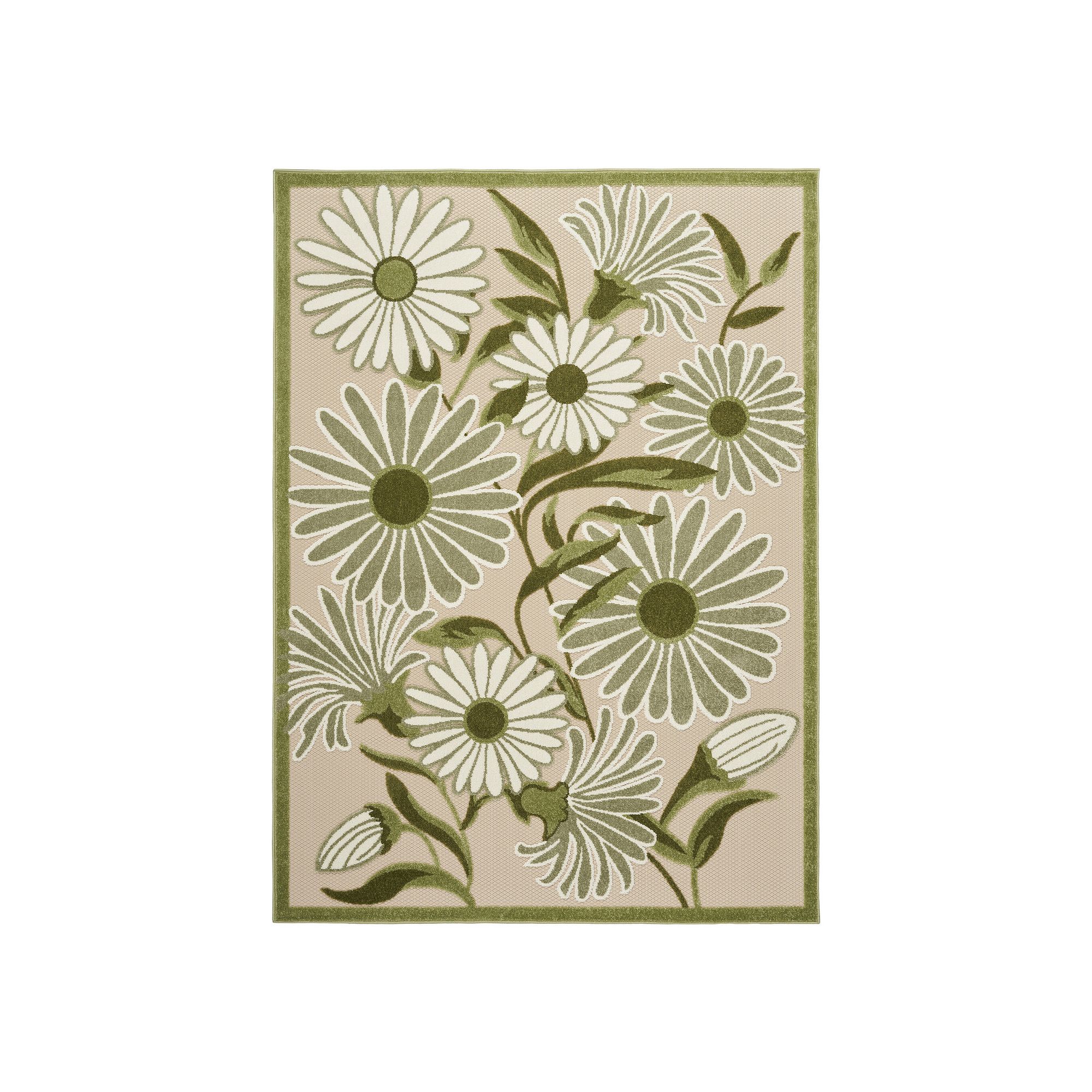 Nourison Aloha Bold Floral Outdoor Rug, Ivory Green