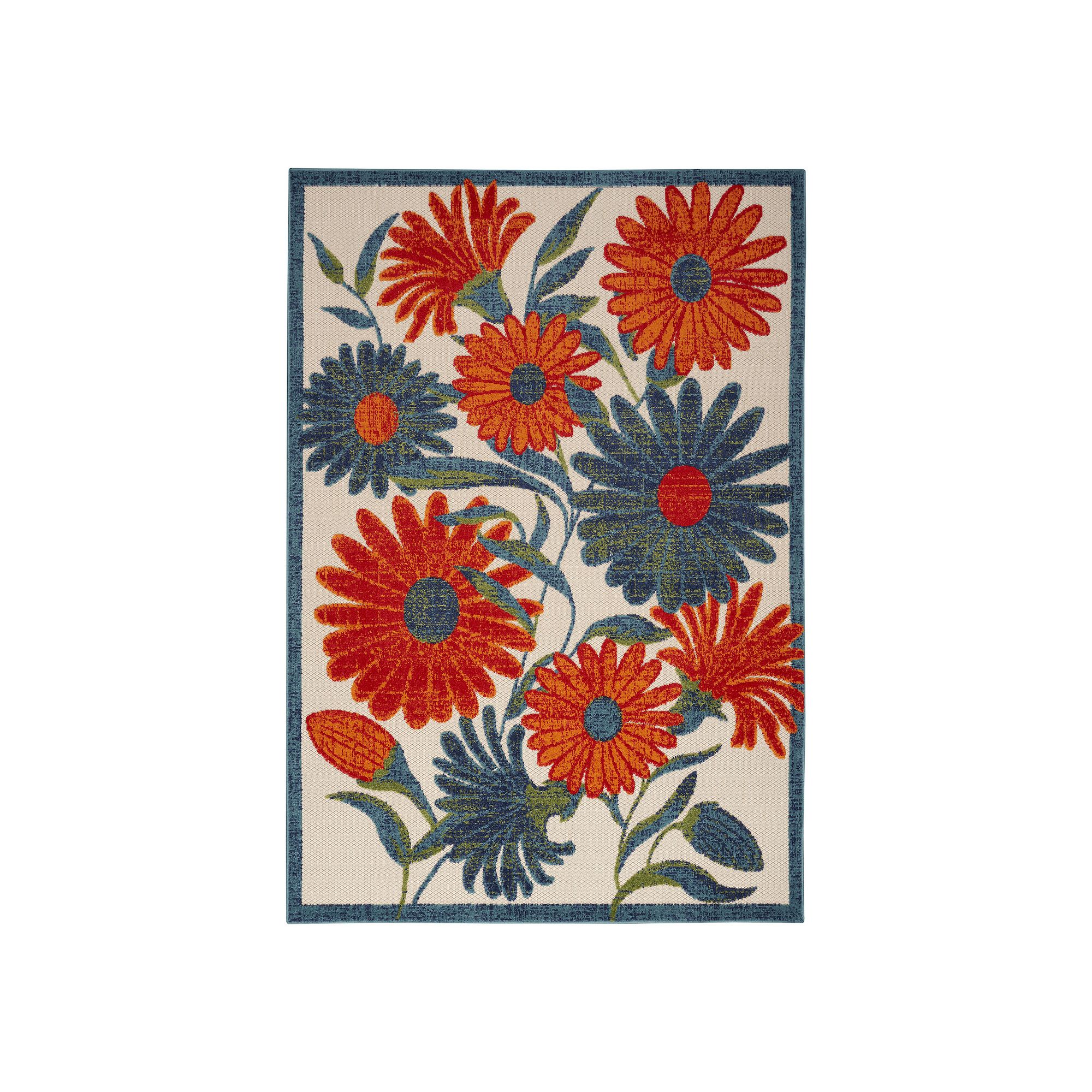 Nourison Aloha Bold Floral Outdoor Rug, Ivory Teamcolor