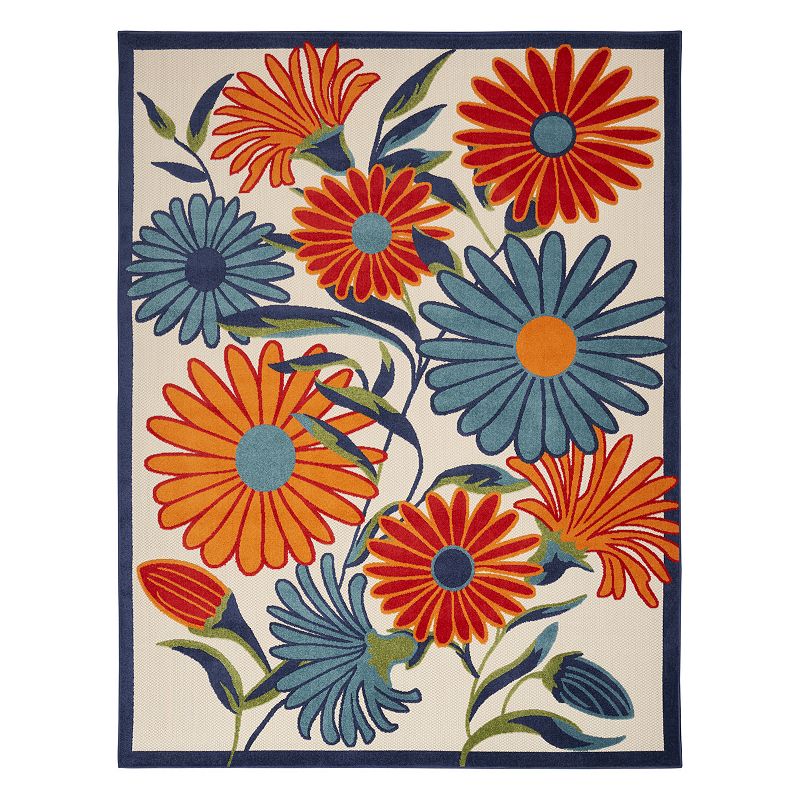 Nourison Aloha Bold Floral Outdoor Rug, Multicolor, 9X12 Ft