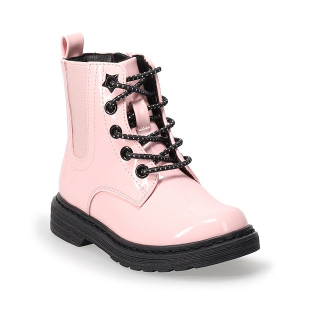 Girls pink hotsell combat boots