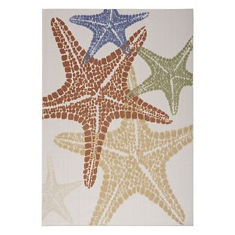Nourison Aloha Coastal Starfish Outdoor Rug