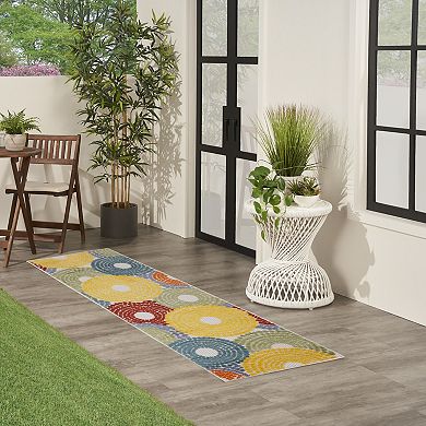 Nourison Aloha Modern Geometric Burst Indoor / Outdoor Rug