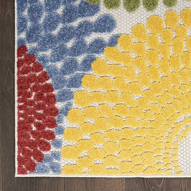 Nourison Aloha Modern Geometric Burst Indoor / Outdoor Rug