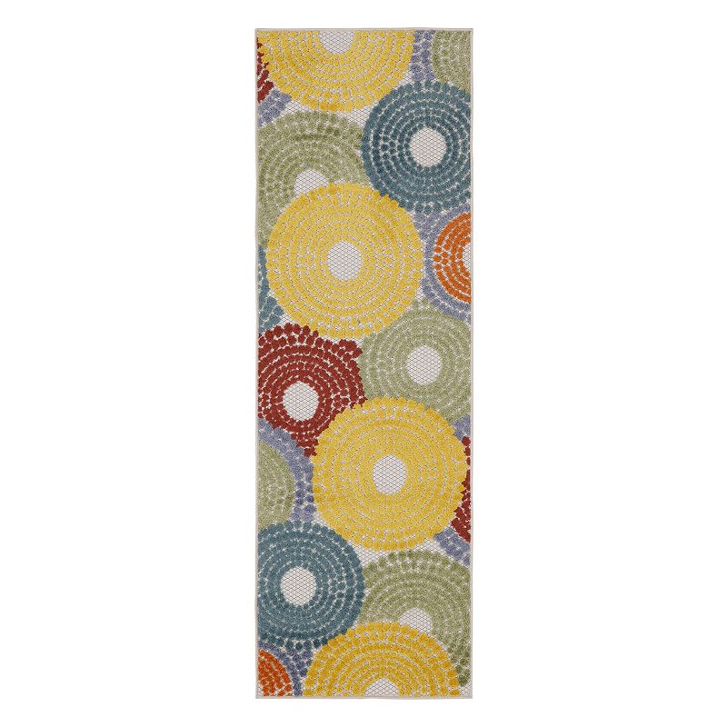 Nourison Aloha Modern Geometric Burst Outdoor Rug, Multicolor, 5X7.5 Ft