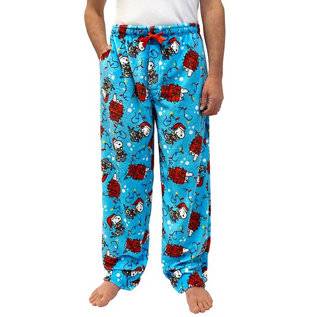 Men's Peanuts Santa Snoopy Fleece Pajama Pants