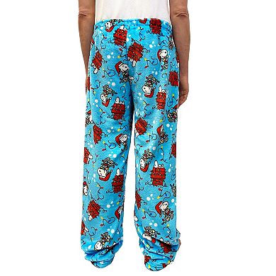 Men's Peanuts Santa Snoopy Fleece Pajama Pants 