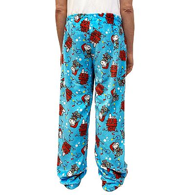 Men s Peanuts Santa Snoopy Fleece Pajama Pants