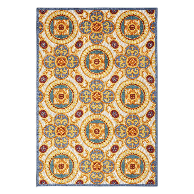 Nourison Aloha Floral Tropical Outdoor Rug, Multicolor, 5X7.5 Ft