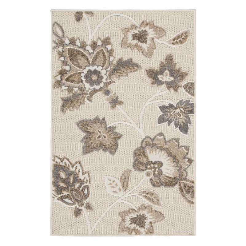 Nourison Aloha Contemporary Floral Outdoor Rug, Multicolor, 5X7.5 Ft
