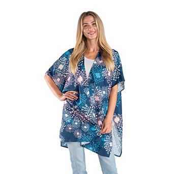 Women's Linda Anderson Blue Sky Flower Kimono