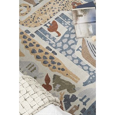 Nourison Astra Safari Animals Kids Washable Indoor Rug