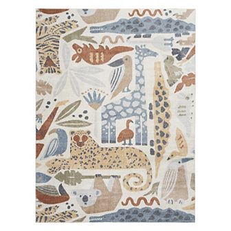 Nourison Astra Safari Animals Kids Washable Indoor Rug