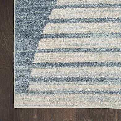 Nourison Astra Geometric Mid-Century Modern Washable Indoor Rug