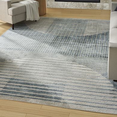 Nourison Astra Geometric Mid-Century Modern Washable Indoor Rug