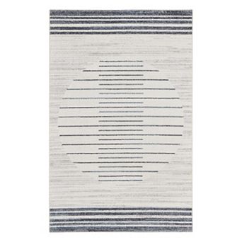 Nourison Astra Mid-Century Modern Stripe Washable Indoor Rug