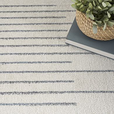 Nourison Astra Mid-Century Modern Stripe Washable Indoor Rug