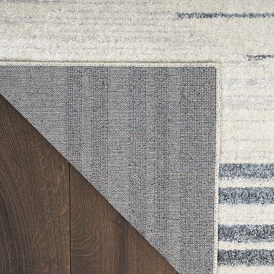 Nourison Astra Mid-Century Modern Stripe Washable Indoor Rug