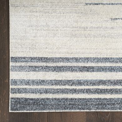 Nourison Astra Mid-Century Modern Stripe Washable Indoor Rug