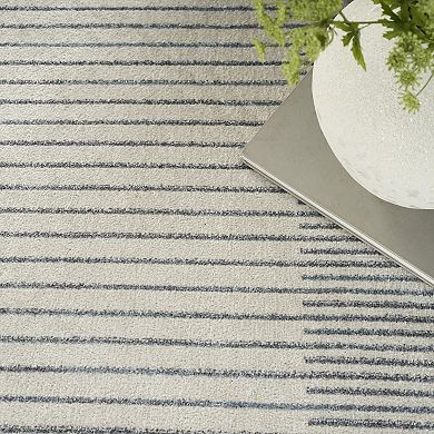 Nourison Astra Blue Mid-Century Modern Washable Indoor Rug