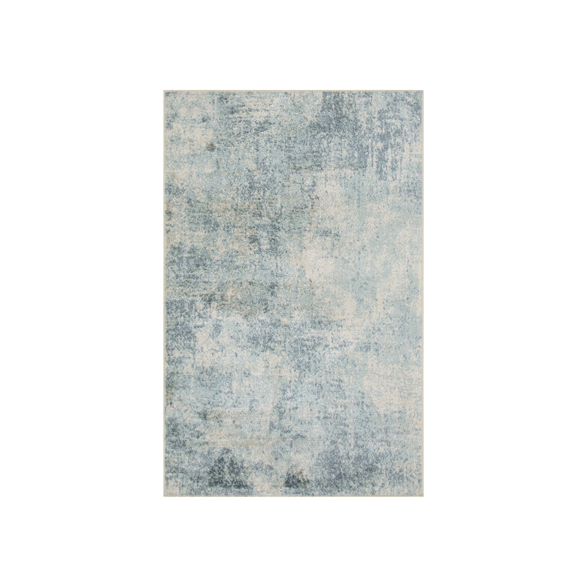 Nourison Astra Modern Abstract Washable Indoor Rug, Blue Ivory