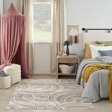 Nourison Astra Abstract Rainbows Kids Washable Indoor Rug