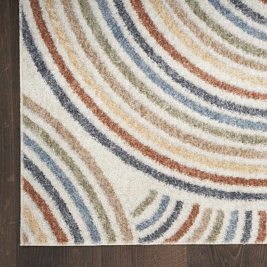 Nourison Astra Abstract Rainbows Kids Washable Indoor Rug