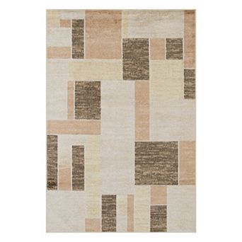 Nourison Astra Contemporary Color Block Geometric Washable Indoor Rug