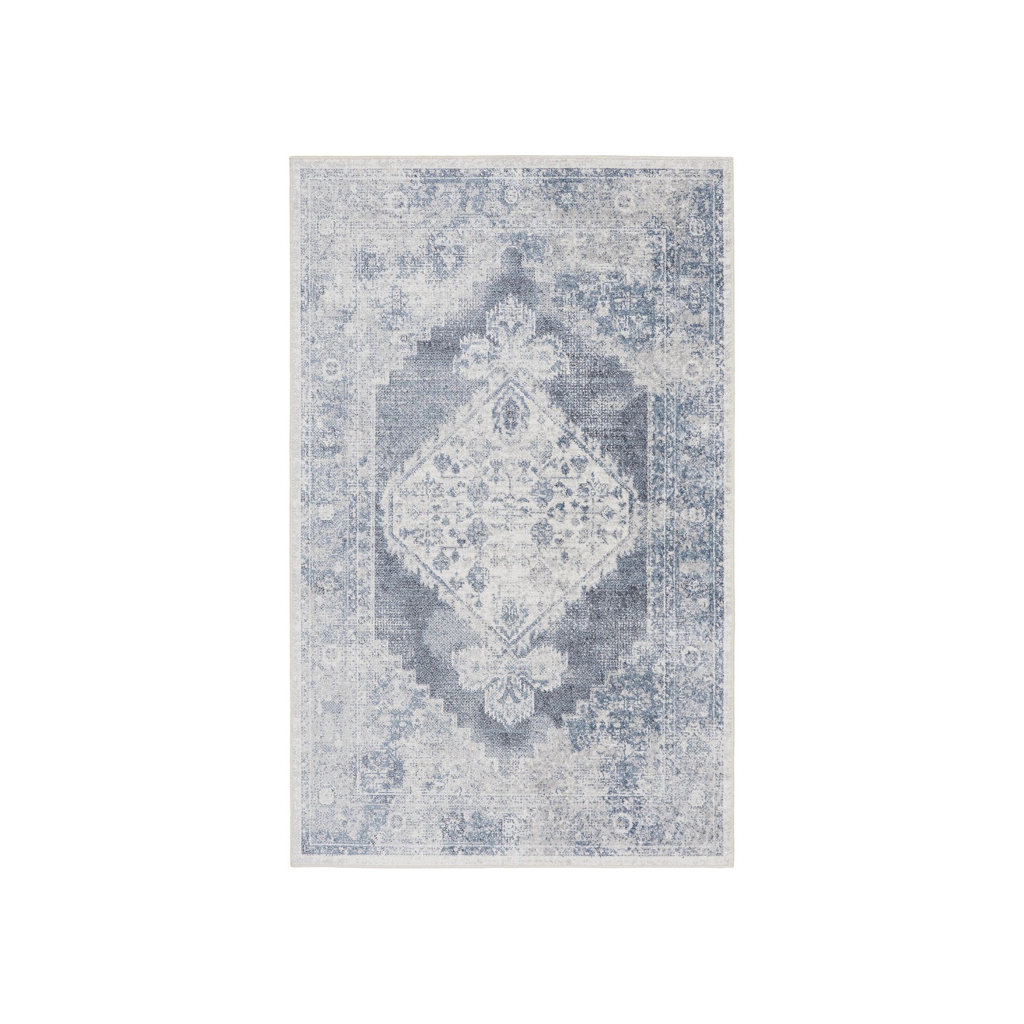 Nourison Astra Vintage Persian Washable Indoor Rug, Blue Ivory