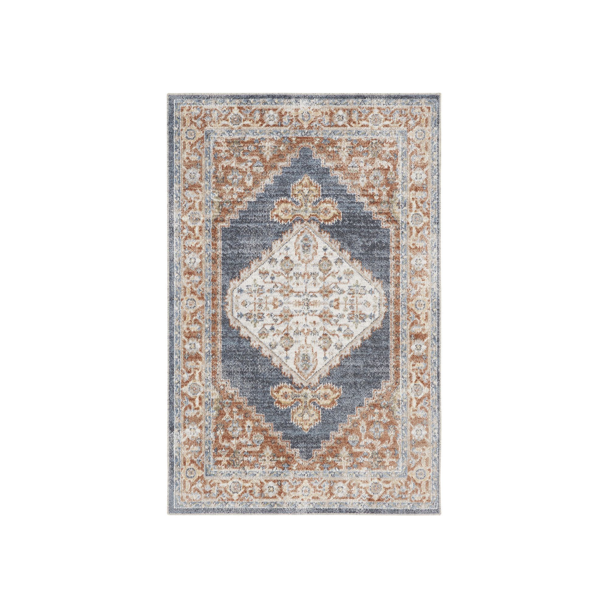 Nourison Astra Vintage Persian Washable Indoor Rug, Blue Teamcolor