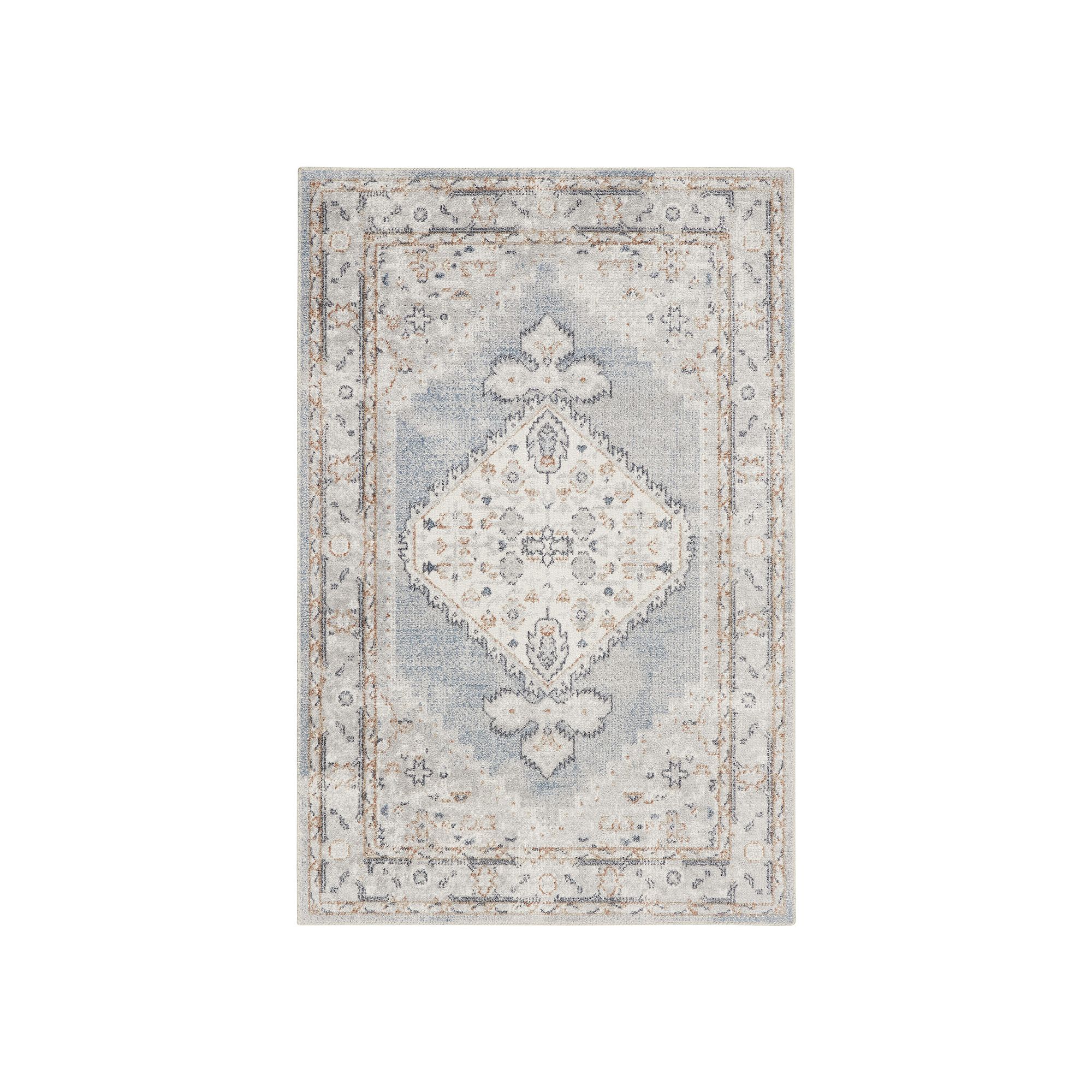 Nourison Astra Vintage Persian Washable Indoor Rug, Light Blue