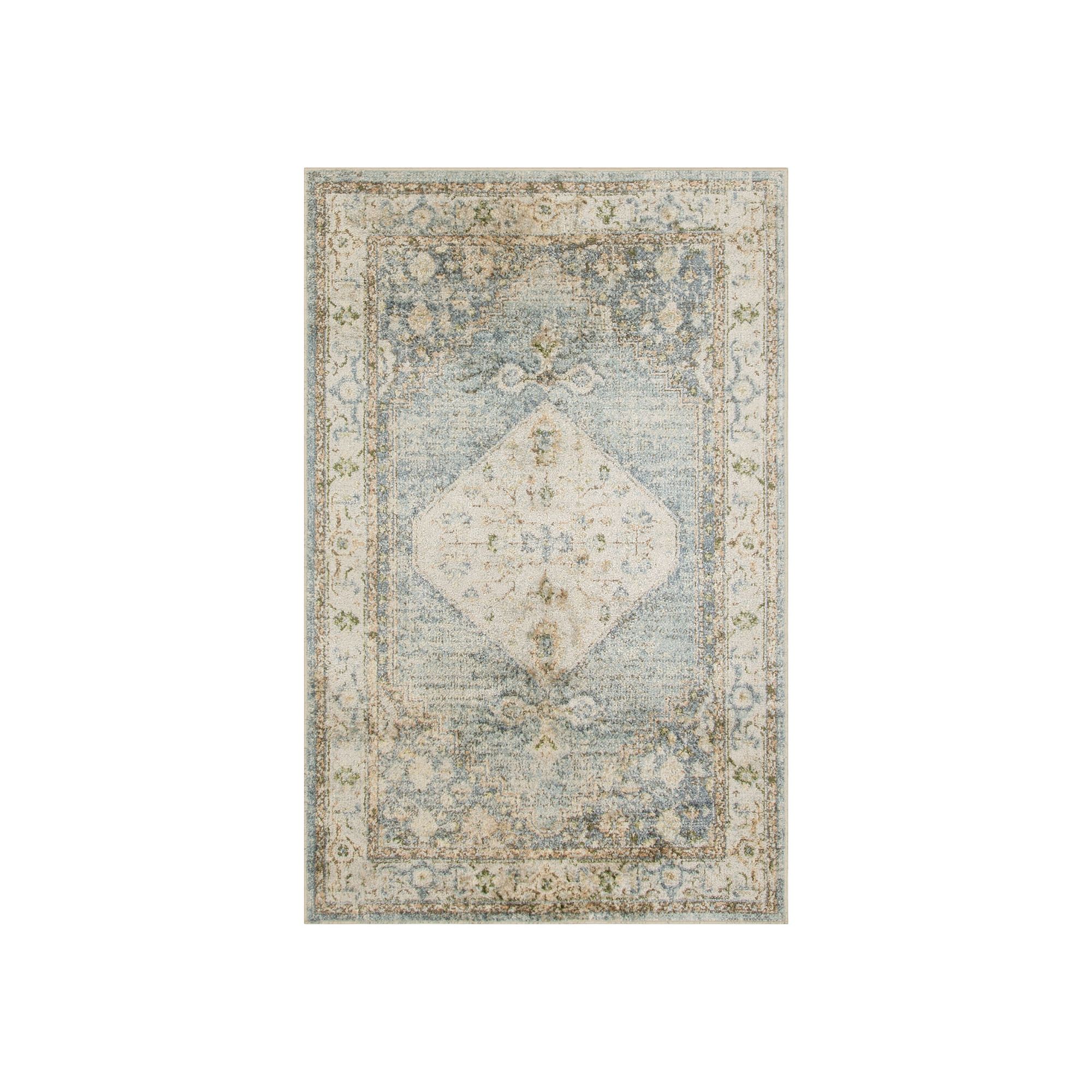 Nourison Astra Vintage Persian Washable Indoor Rug, Silver Blue