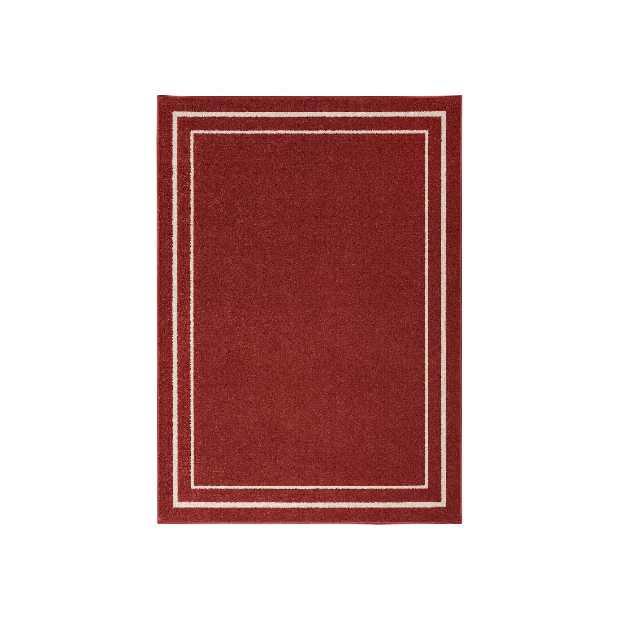 Nourison Essentials Contemporary Bordered Indoor/Outdoor Rug, Brick Ivory