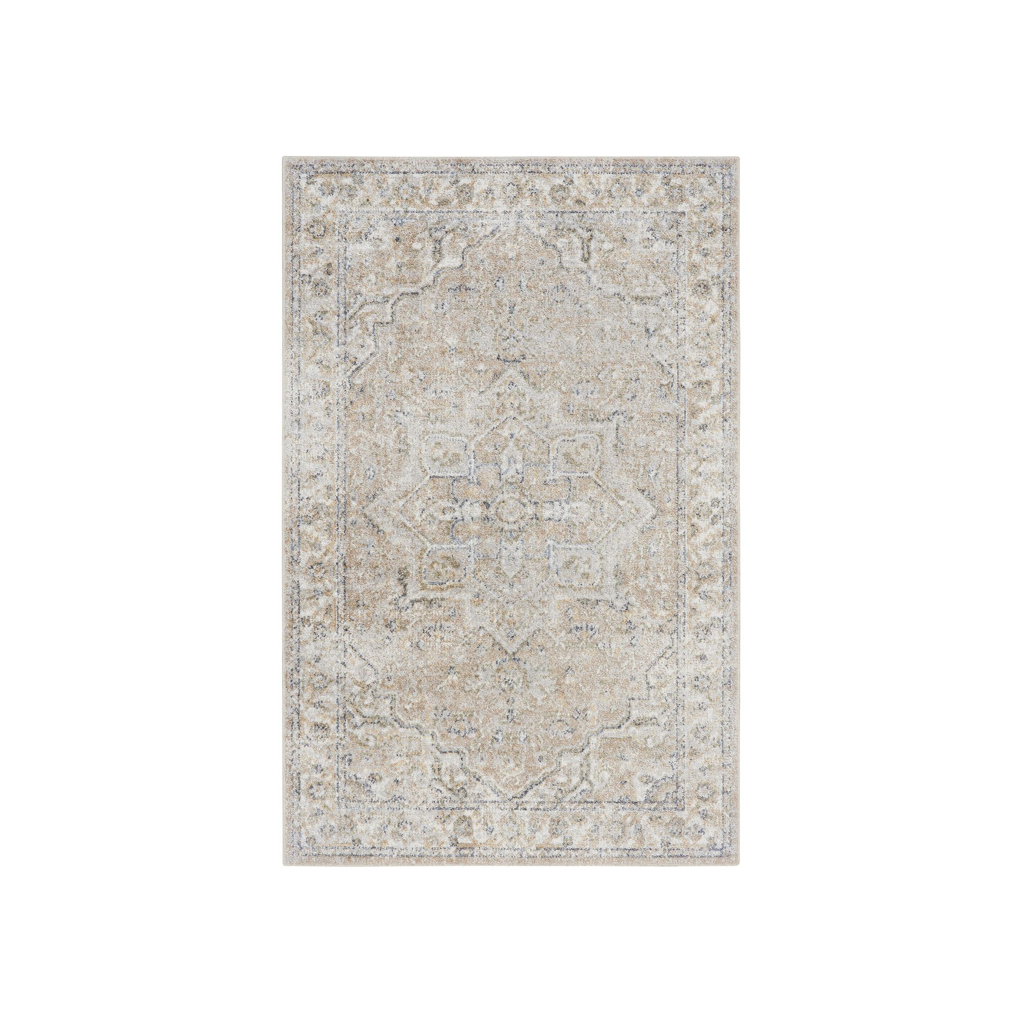 Nourison Astra Vintage Medallion Washable Indoor Rug, Beige