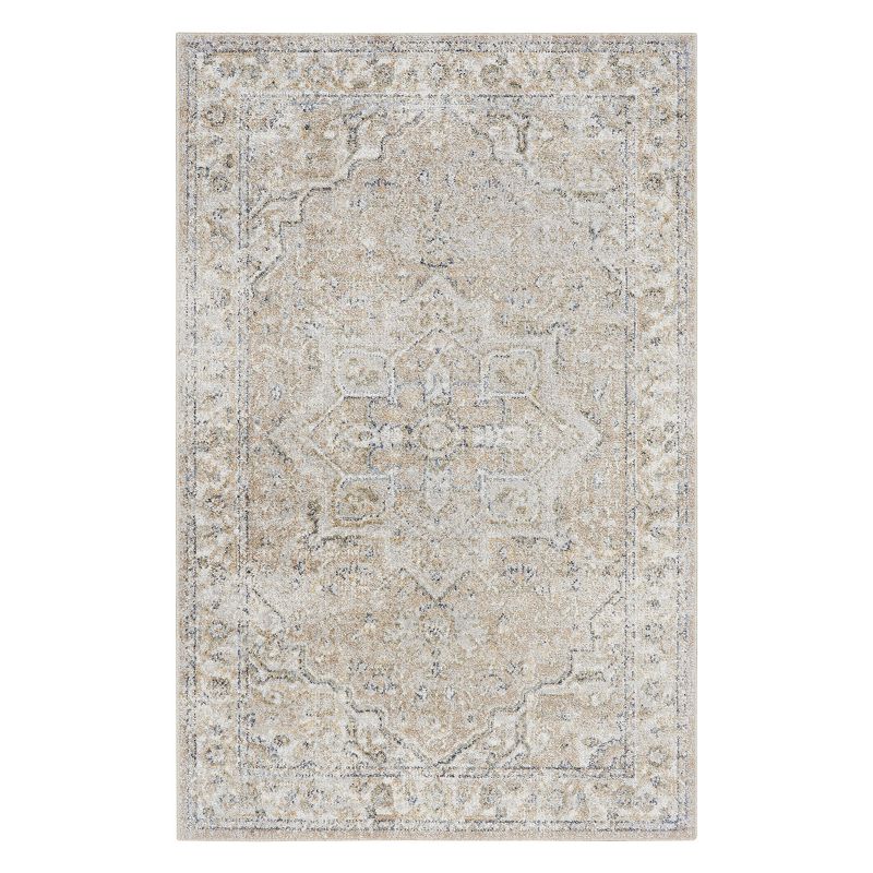 Nourison Astra Machine Washable Persian Beige 4  x 6  Area Rug (4x6) 2 rugs  