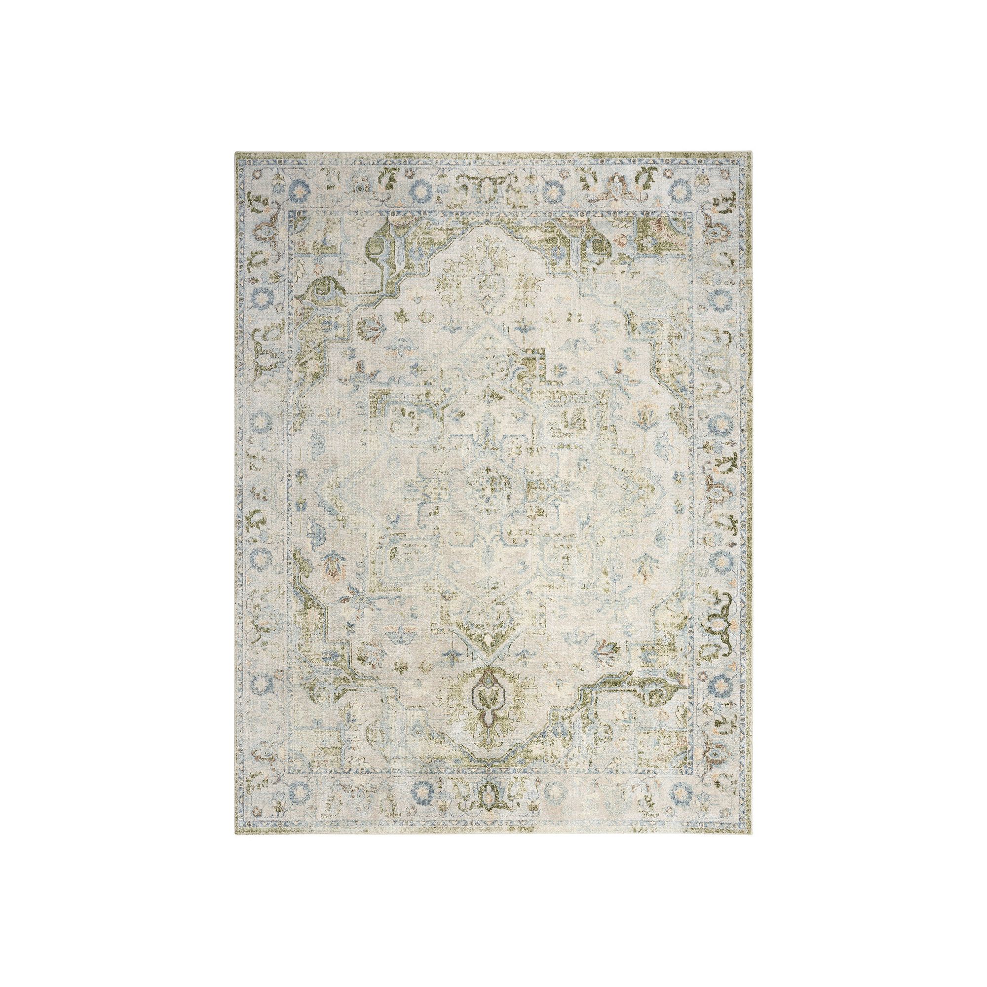 Nourison Astra Vintage Medallion Washable Indoor Rug, Blue Green