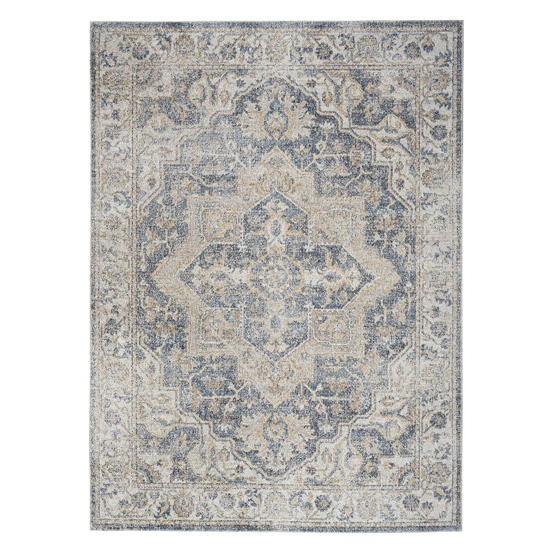 Nourison Astra Vintage Medallion Indoor Rug, Grey, 9X12 Ft