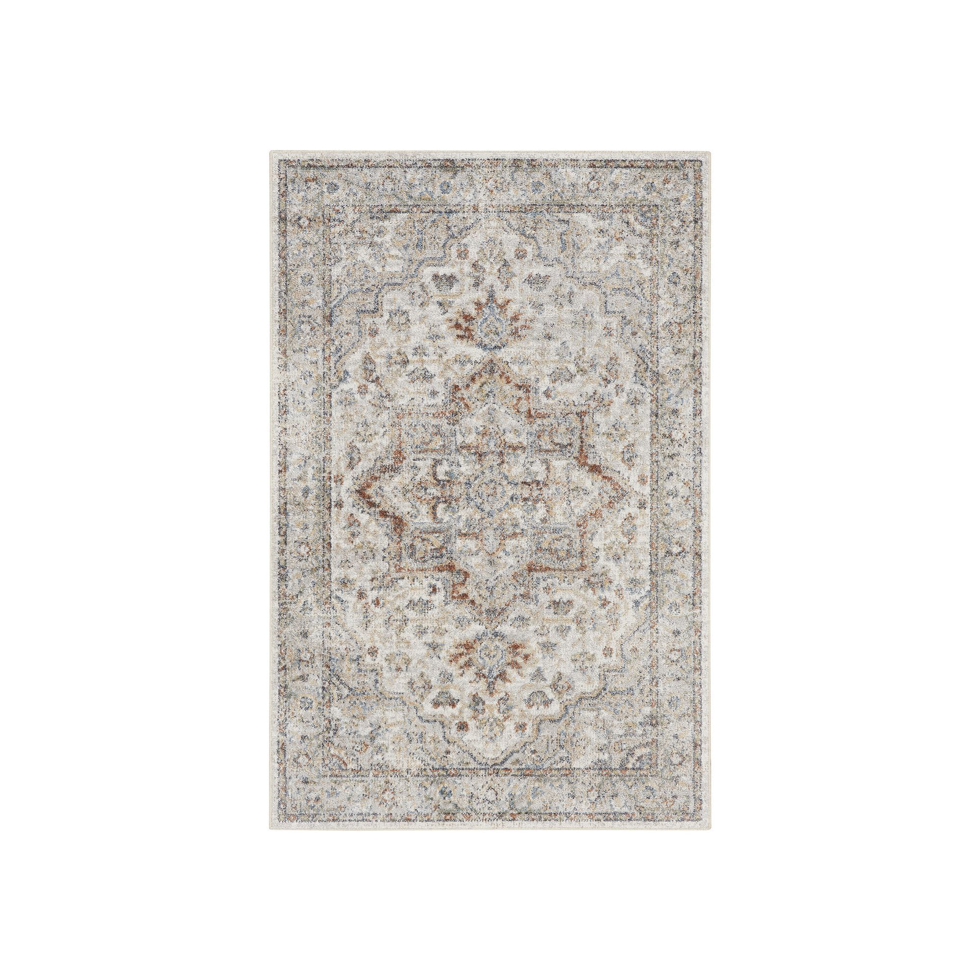 Nourison Astra Vintage Medallion Washable Indoor Rug, Gray Team