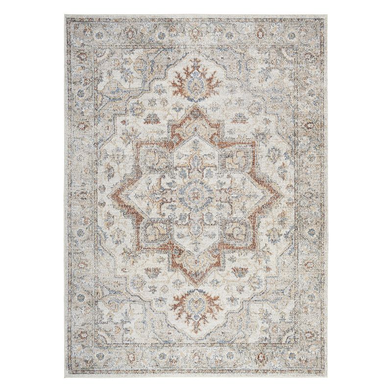 Nourison Astra Vintage Medallion Indoor Rug, Grey, 8X10 Ft