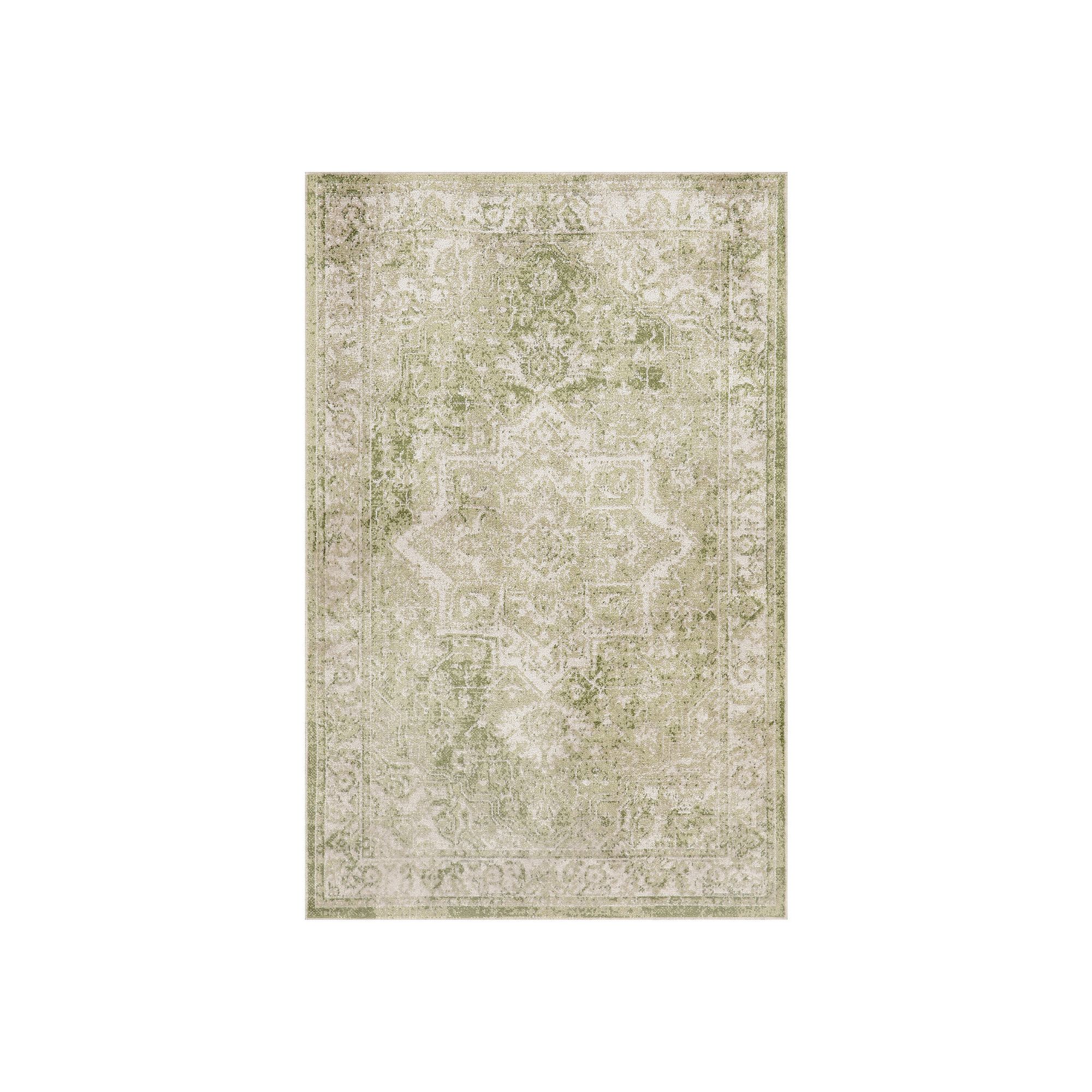 Nourison Astra Vintage Medallion Washable Indoor Rug, Ivory Green
