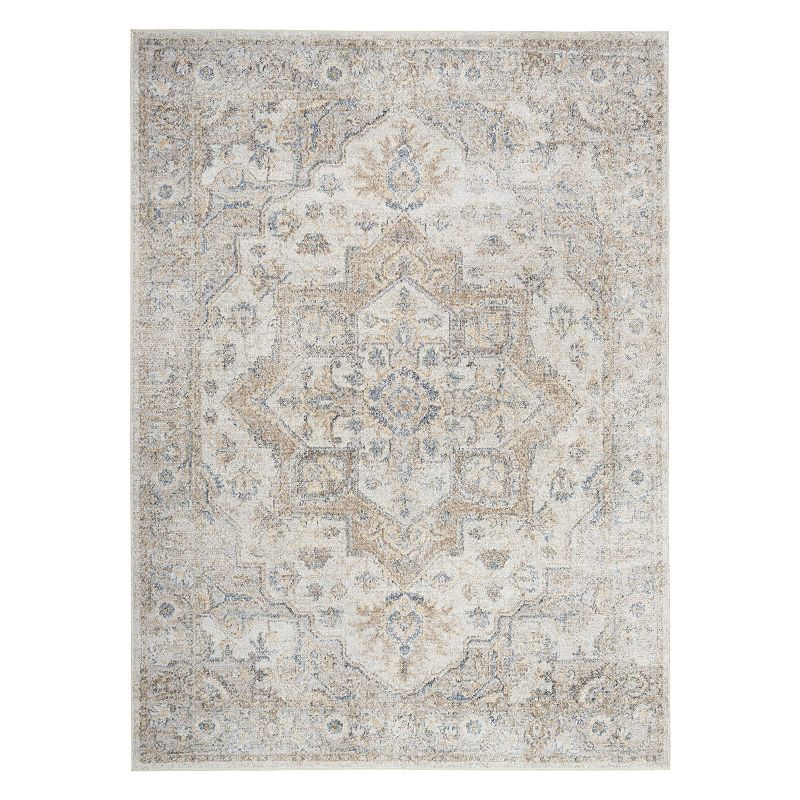 Nourison Astra Machine Washable Persian Silver Grey 4  x 6  Area Rug (4x6)