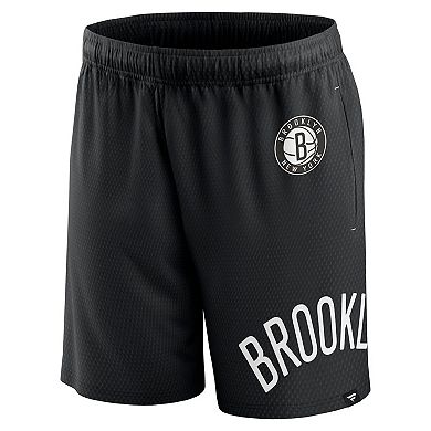 Men's Fanatics Branded Black Brooklyn Nets Free Throw Mesh Shorts