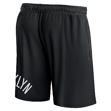 Men's Fanatics Branded Black Brooklyn Nets Free Throw Mesh Shorts