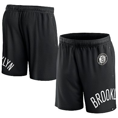 Men's Fanatics Branded Black Brooklyn Nets Free Throw Mesh Shorts