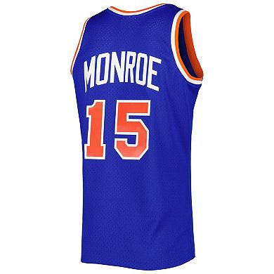 Men's Mitchell & Ness Earl Monroe Blue New York Knicks 1972/73 Hardwood Classics Swingman Jersey